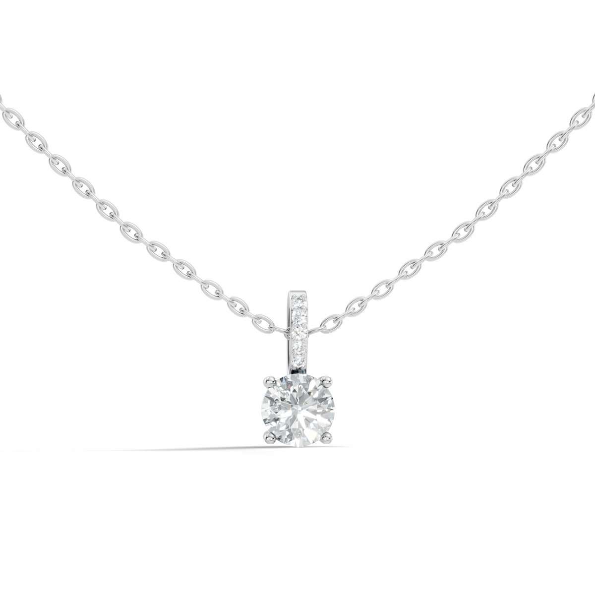 Gold Solitaire Bail Round Lab Grown Diamond Kyree Pendant