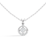 Gold Circle Motif Round Lab Grown Diamond Irya Pendant