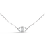 Gold Halo Round Lab Grown Diamond Zyrah Pendant