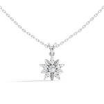 Gold Floral Cluster Round Lab Grown Diamond Orlix Pendant