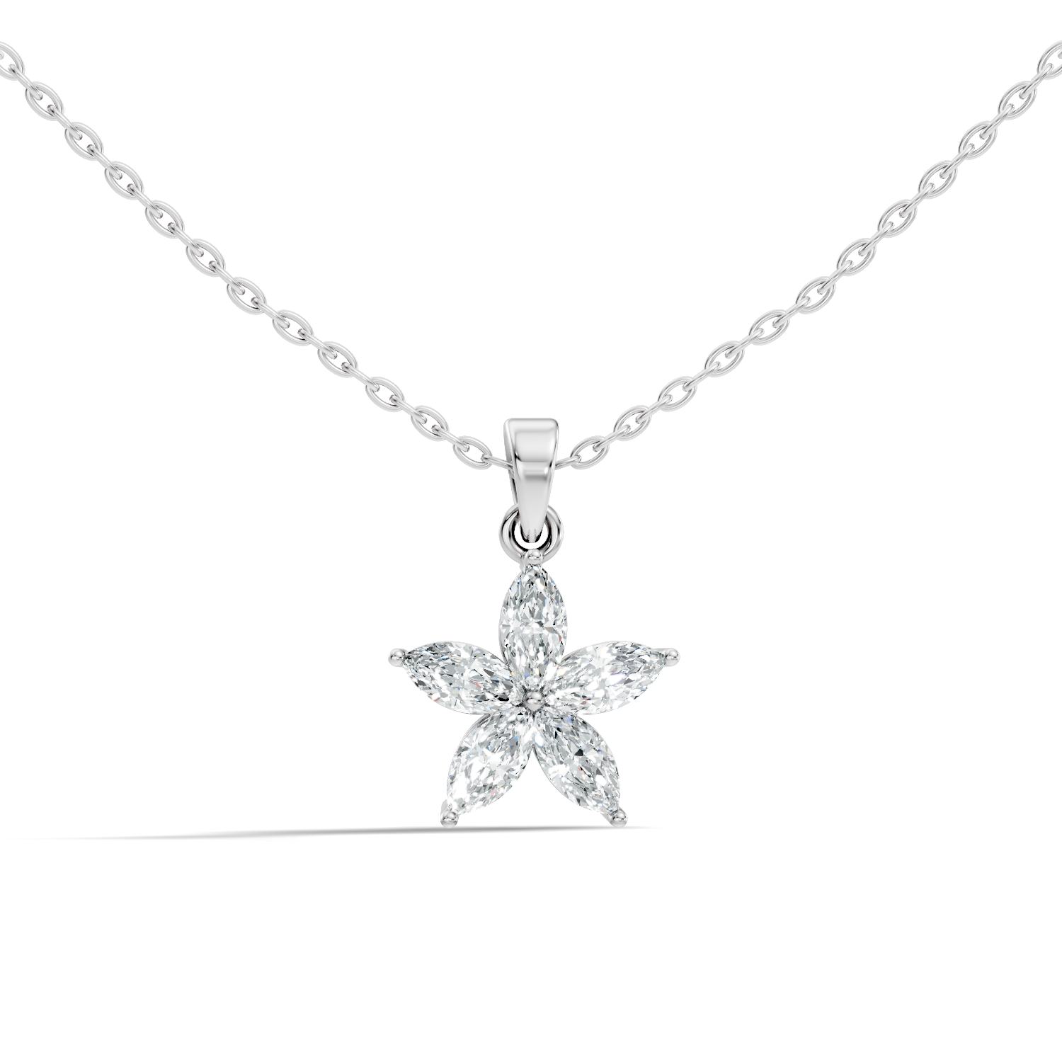 Gold Floral Marquise Lab Grown Diamond Zivon Pendant