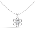Gold Floral Openwork Round Lab Grown Diamond Nixra Pendant