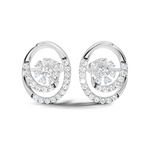 Gold Spiral Halo Floral Design Round Lab Grown Diamond Sylor Earring