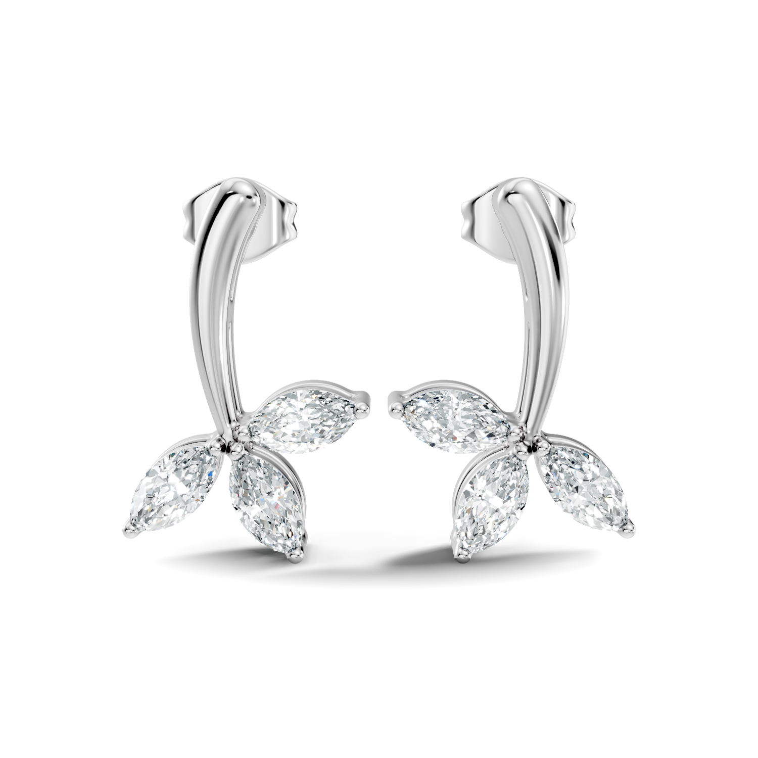 Gold Cluster Petal Marquise Lab Grown Diamond Rexia Earring