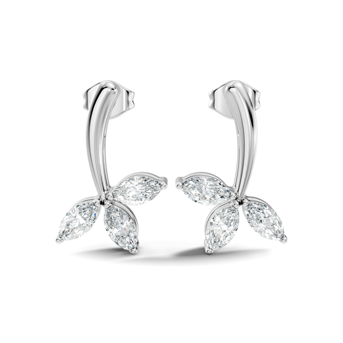 Gold Cluster Petal Marquise Lab Grown Diamond Rexia Earring