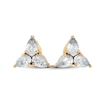 Gold 1Ct Trillion Cluster Design Pear Lab Grown Diamond Jazra Earring
