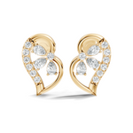 Gold Swirl Petal Pear Lab Grown Diamond Gorix Earring
