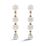 Gold 2Ct Cluster Floral Pear Lab Grown Diamond Dovyn Earring