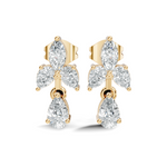 Gold Floral Drop Design Marquise Lab Grown Diamond Arvex Earring