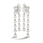 Gold 3Ct Emerald Swirl Cluster Lab Grown Diamond Zoryn Earring