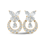 Gold 1Ct Swirl Halo Drop Design Pear Lab Grown Diamond Wylin Earring