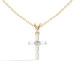 Gold Cluster Setting Baguette Lab Grown Diamond Aevinl Pendant