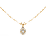 Gold Halo Oval Lab Grown Diamond Elura Pendant