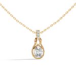 Gold Solitaire Drop Oval Lab Grown Diamond Noira Pendant