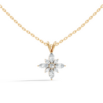 Gold Floral Marquise Lab Grown Diamond Sivra Pendant