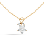 Gold Floral Drop Pear Lab Grown Diamond Isvya Pendant
