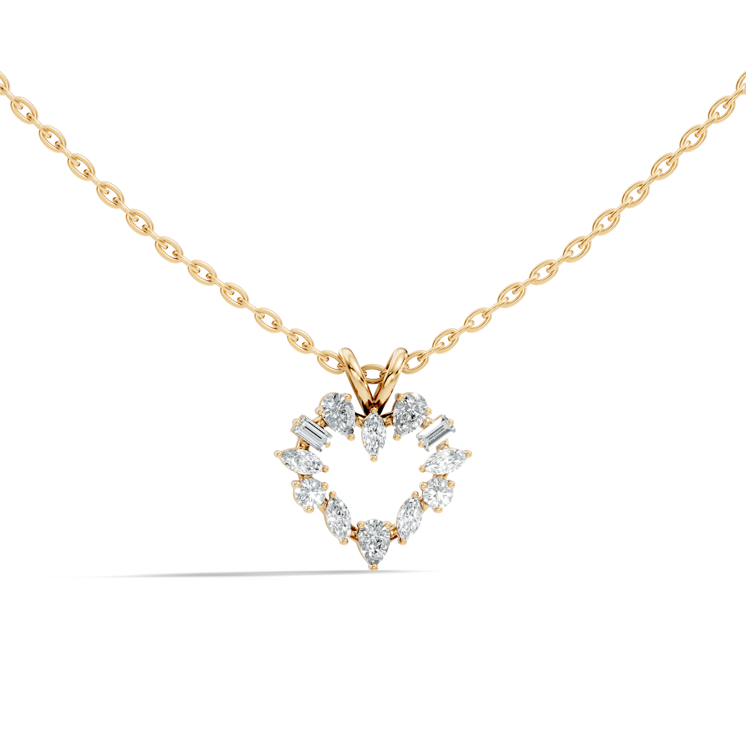 Gold Open Halo Pear Lab Grown Diamond Azeny Pendant