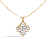 Gold 1Ct Halo Round Lab Grown Diamond Zirex Pendant
