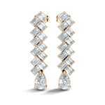 Gold 2Ct Zigzag Emerald Cluster Drop Lab Grown Diamond Quyra Earring
