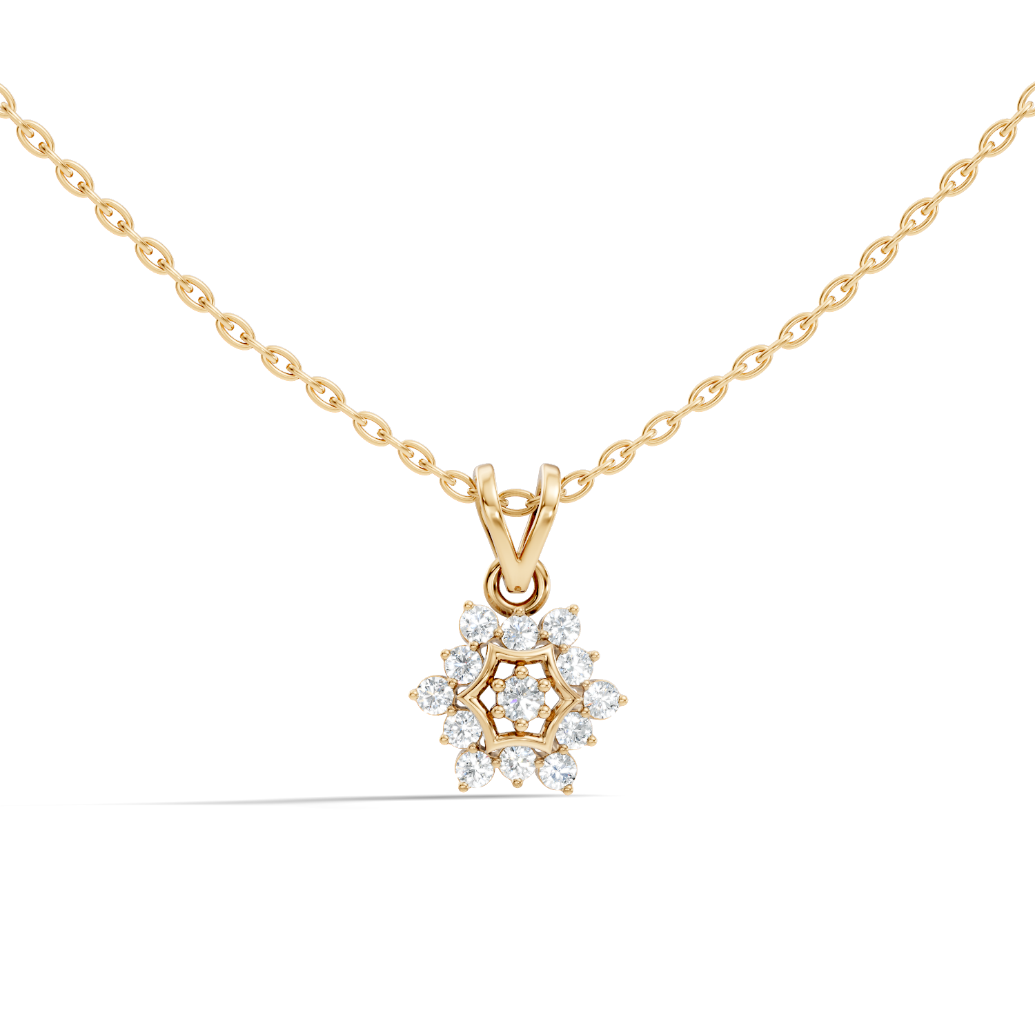 Gold Halo Round Lab Grown Diamond Avyne Pendant