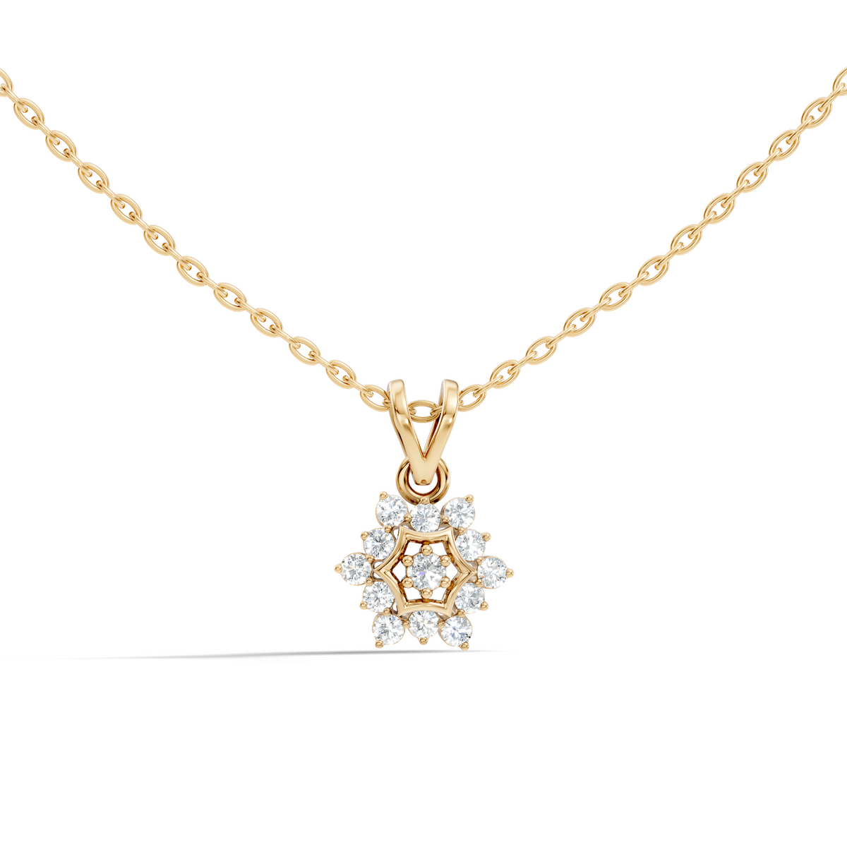 Gold Halo Round Lab Grown Diamond Avyne Pendant