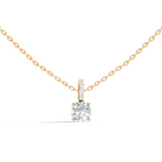 Gold Solitaire Bail Round Lab Grown Diamond Kyree Pendant