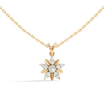 Gold Floral Cluster Round Lab Grown Diamond Orlix Pendant