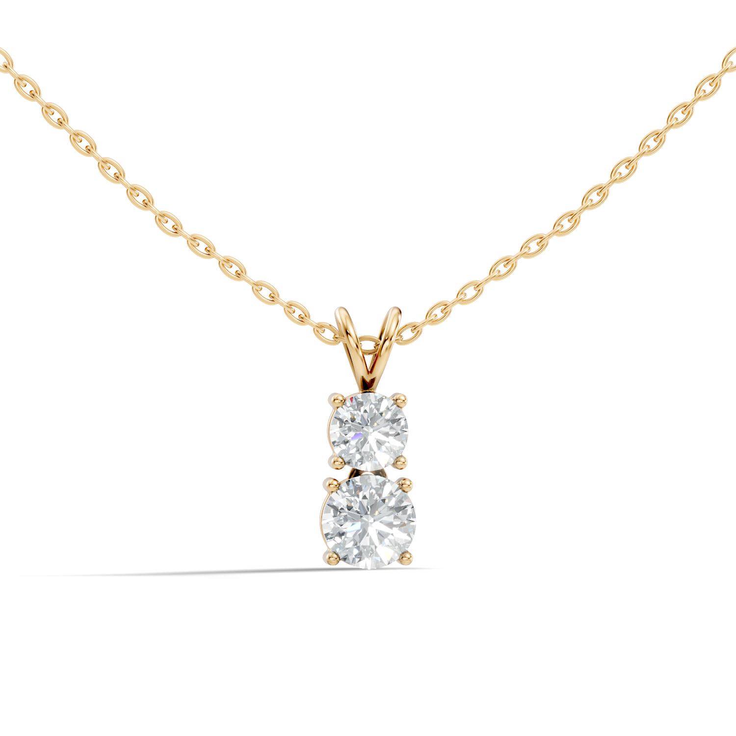Gold 1Ct Multi Solitaire Round Lab Grown Diamond Elzen Pendant