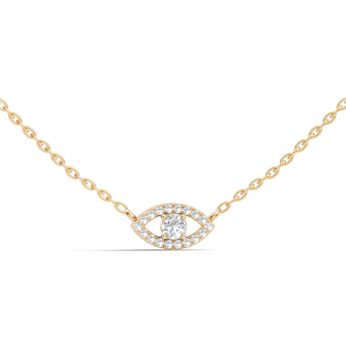 Gold Halo Round Lab Grown Diamond Zyrah Pendant