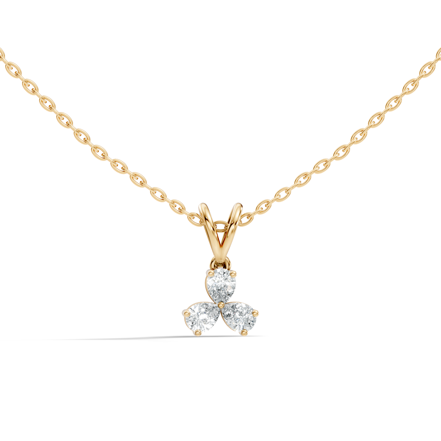 Gold Micro Prong Pear Lab Grown Diamond Elvya Pendant