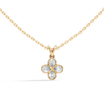 Gold Clover Motif Pear Lab Grown Diamond Revia Pendant
