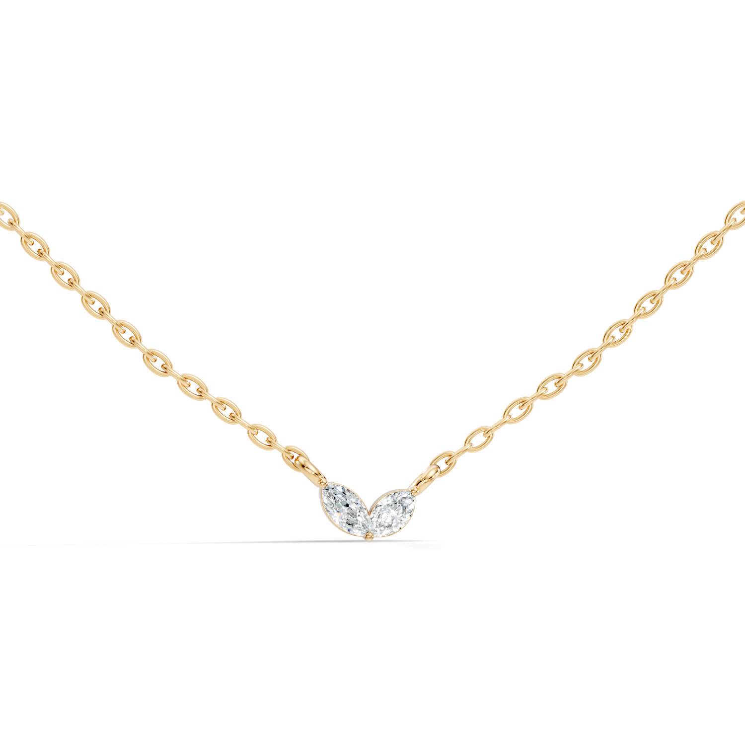 Gold Minimal Marquise Lab Grown Diamond Nyora Pendant