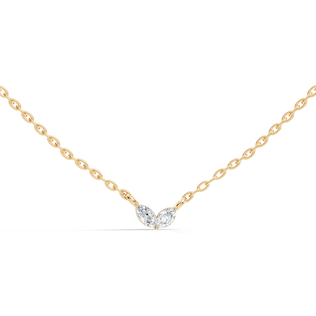 Gold Minimal Marquise Lab Grown Diamond Nyora Pendant
