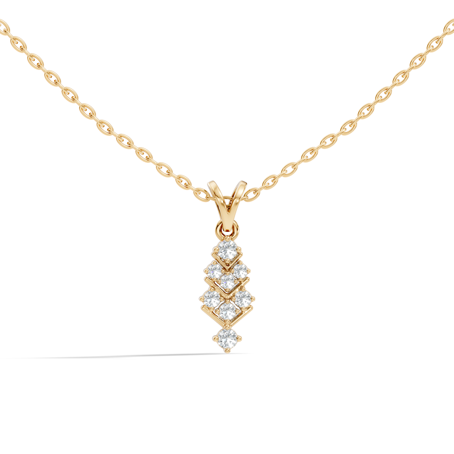 Gold Channel Round Lab Grown Diamond Kiyra Pendant
