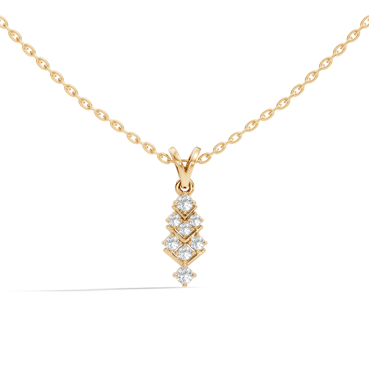 Gold Channel Round Lab Grown Diamond Kiyra Pendant