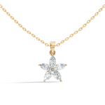 Gold Floral Marquise Lab Grown Diamond Zivon Pendant