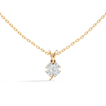 Gold Floral Cluster Prong Setting Heart Lab Grown Diamond Avena Pendant
