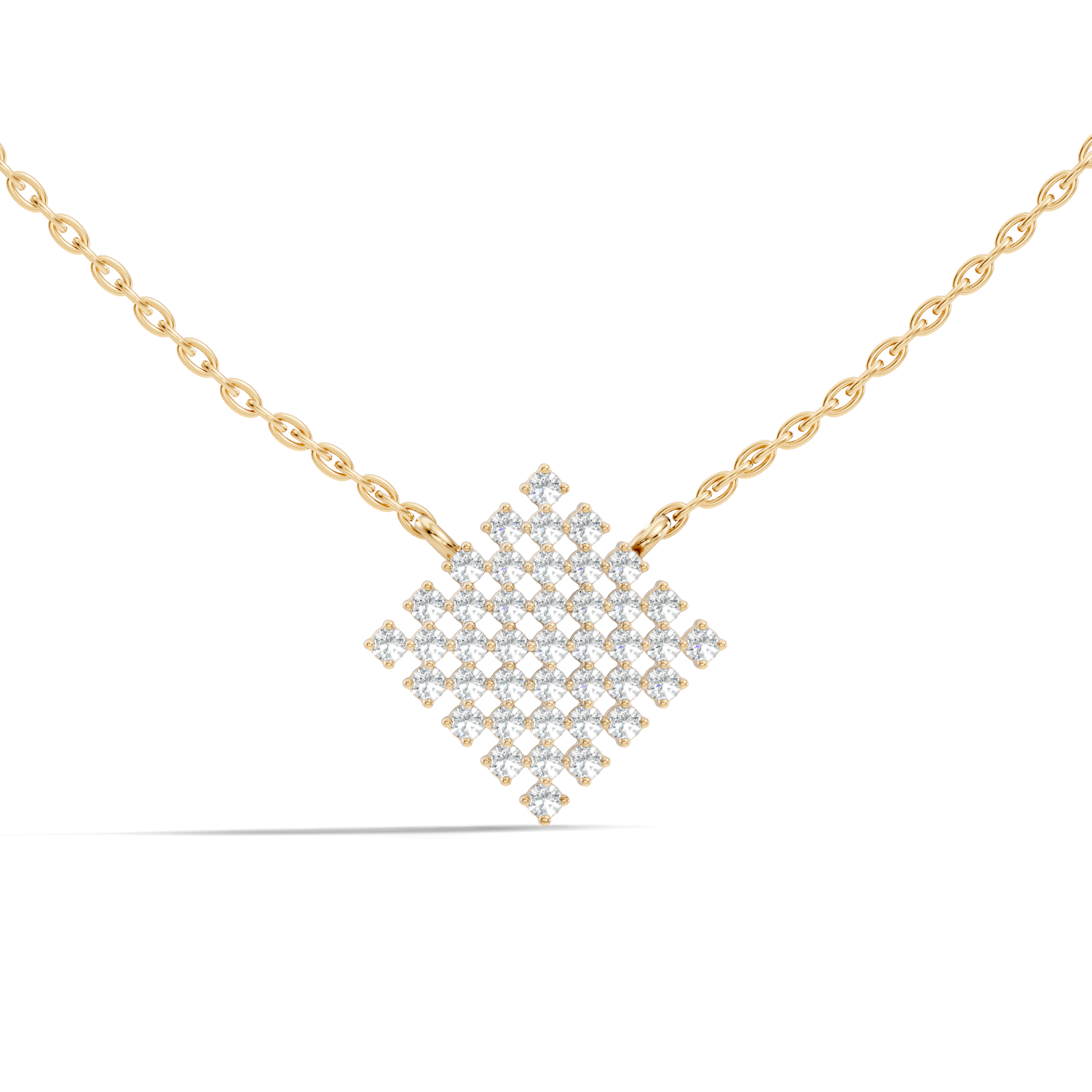 Gold Cluster Round Lab Grown Diamond Tivra Pendant