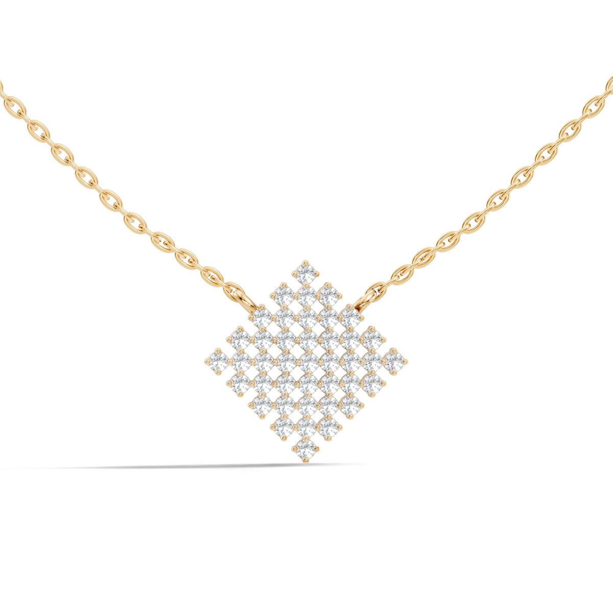 Gold Cluster Round Lab Grown Diamond Tivra Pendant