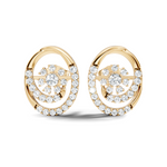 Gold Spiral Halo Floral Design Round Lab Grown Diamond Sylor Earring
