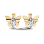 Gold Cluster Pave Marquise Lab Grown Diamond Fynel Earring