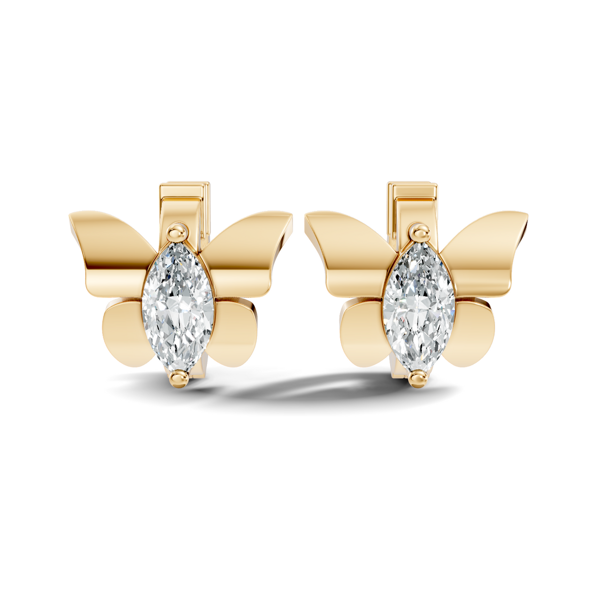 Gold Cluster Pave Marquise Lab Grown Diamond Fynel Earring