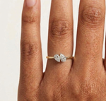 Pear Toi Et Moi Lab Grown Diamond Gemina Engagement Ring 