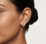 Gold Micro Prong Halo Round Lab Grown Diamond Glyra Earring