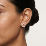 Gold Micro Prong Halo Round Lab Grown Diamond Glyra Earring