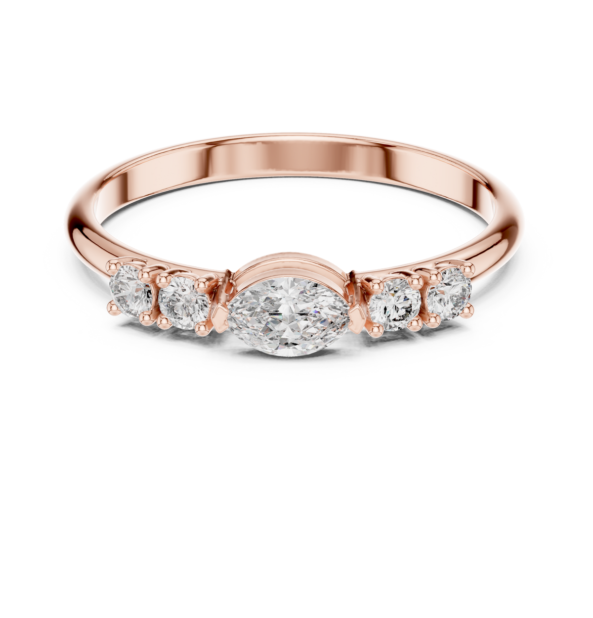 Gold Classic Oval Band Lab Grown Diamond Serix Ring