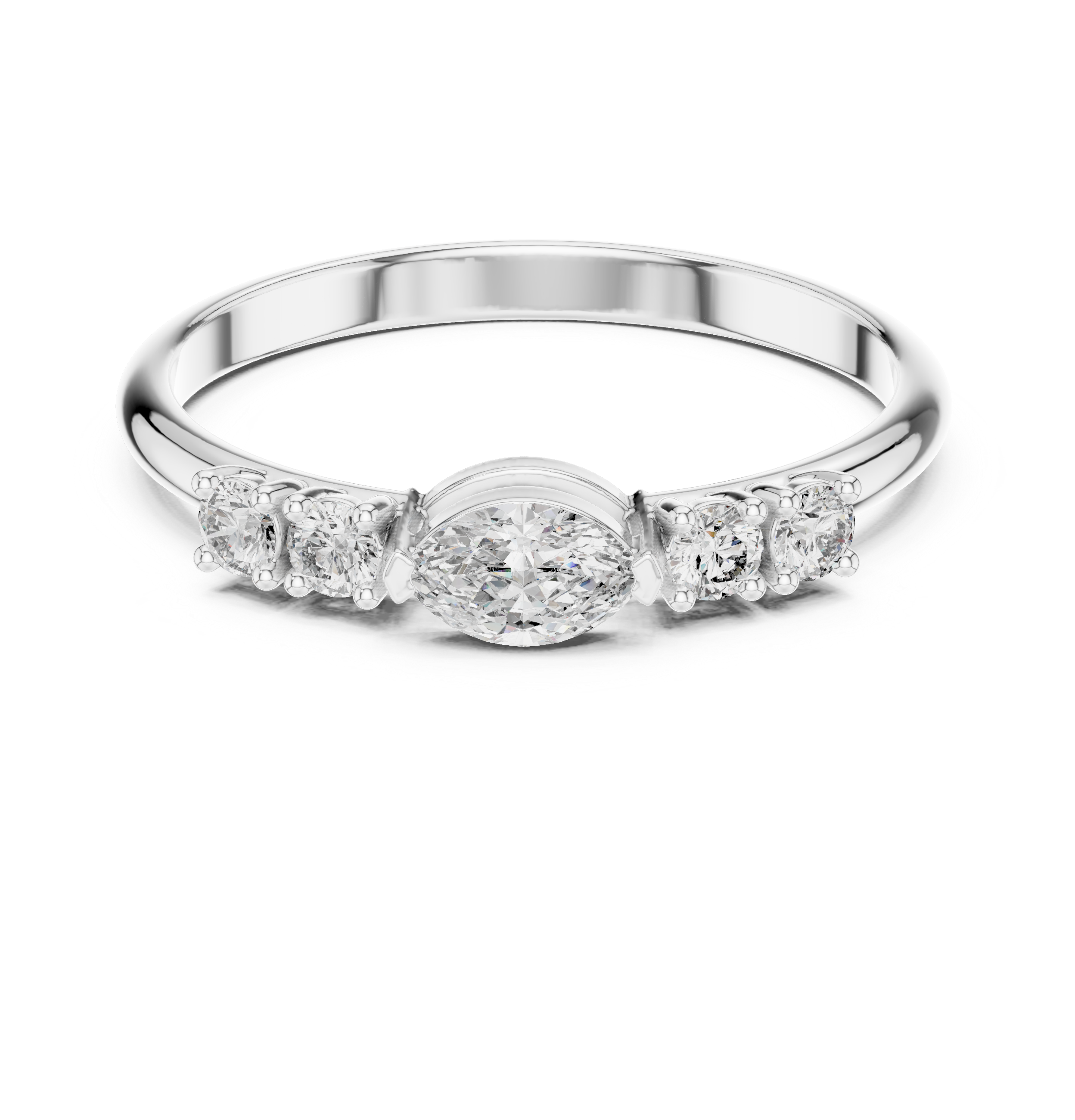 Gold Classic Oval Band Lab Grown Diamond Serix Ring