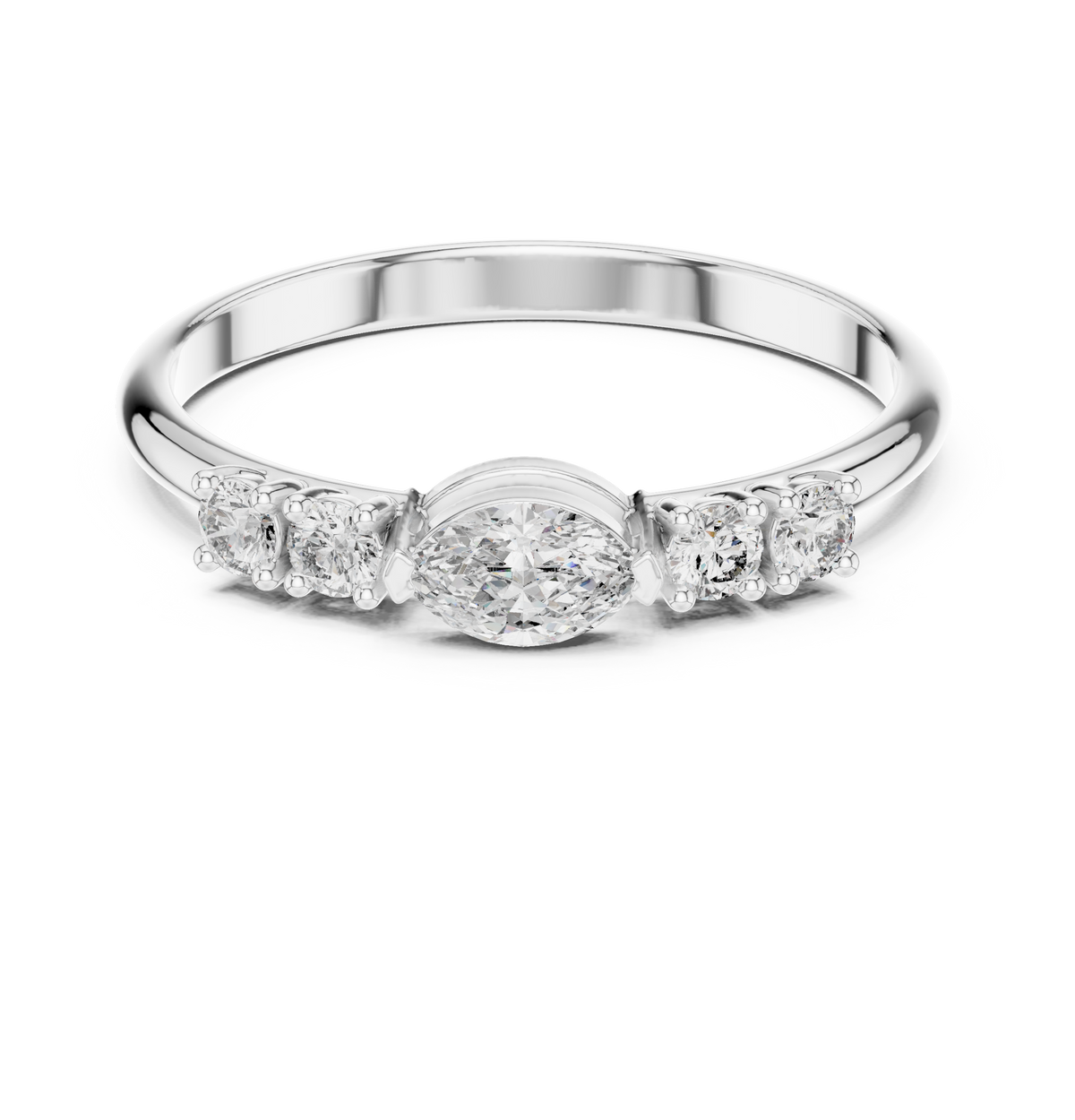 Gold Classic Oval Band Lab Grown Diamond Serix Ring