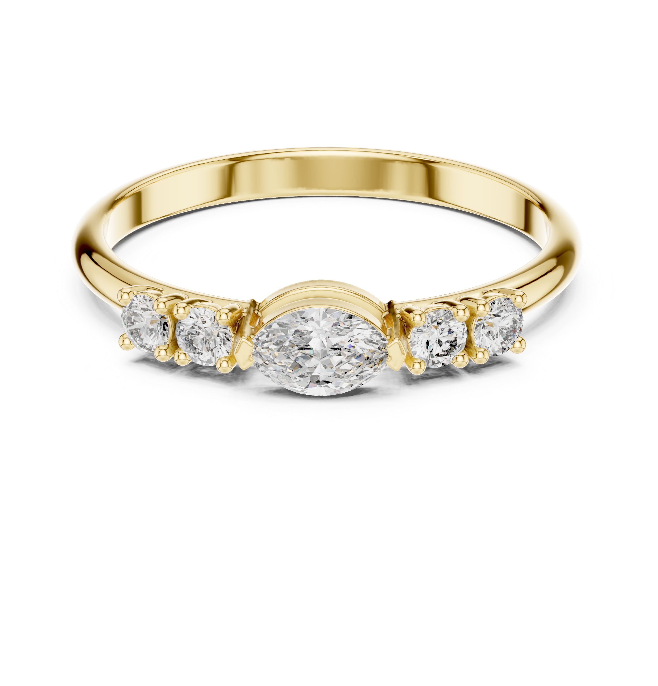 Gold Classic Oval Band Lab Grown Diamond Serix Ring