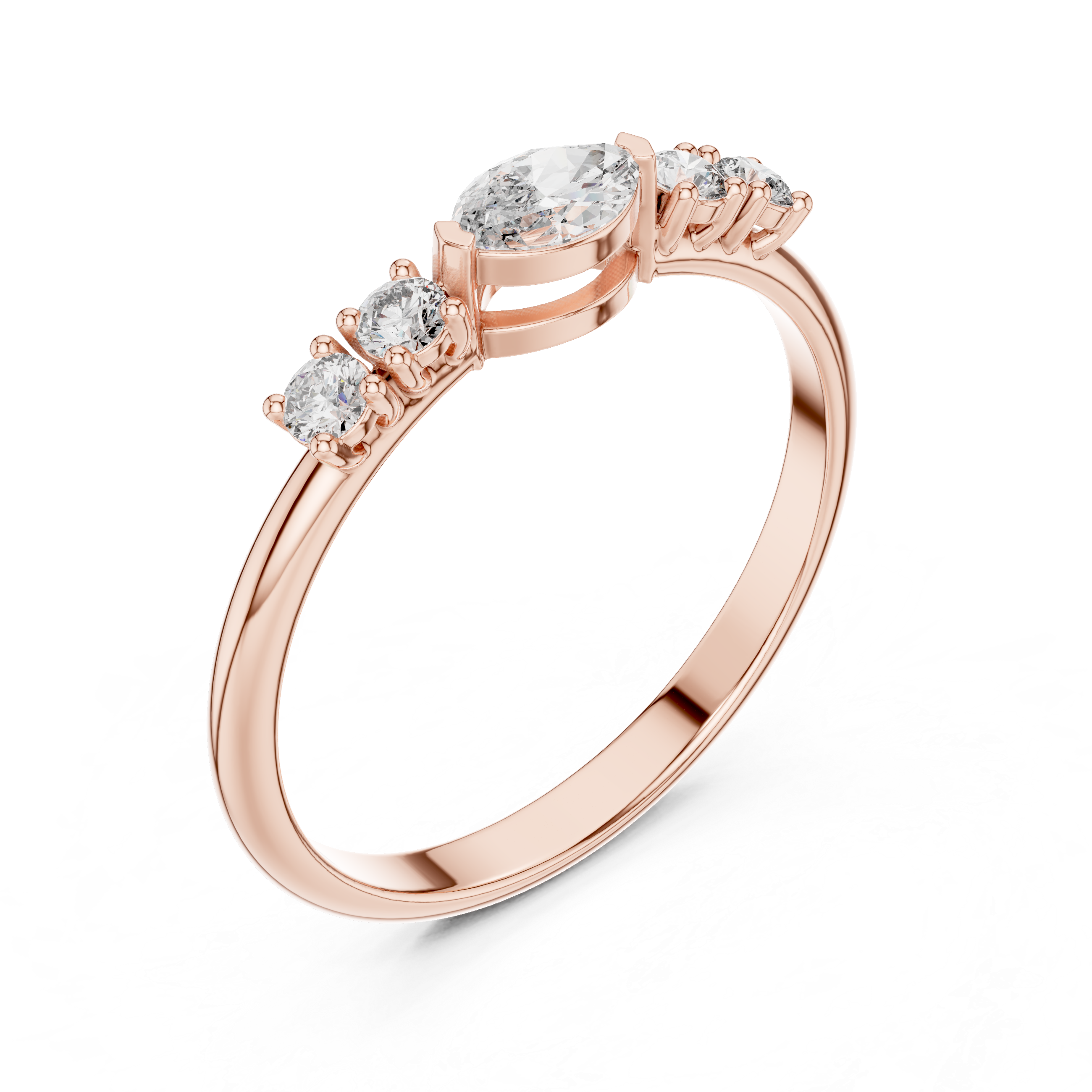 Gold Classic Oval Band Lab Grown Diamond Serix Ring